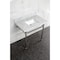 Kingston Brass 36 Console Sink with Brass Legs 8Inch, 3 Hole, Marble WhiteBrushed Nickel KVBH3622M8SQ8 - alternate 2
